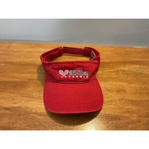 Vintage US Open Visor Tennis Hat Cap 2004 Red Twins Enterprise